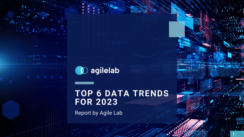 Title page illustration for the report titled: top 6 data trends for 2023. Title page illustration for the report titled: top 6 data trends for 2023.